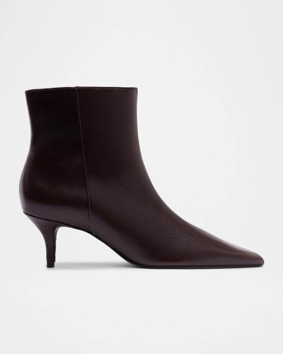 Mikki Mid Leather Zip Ankle Boots